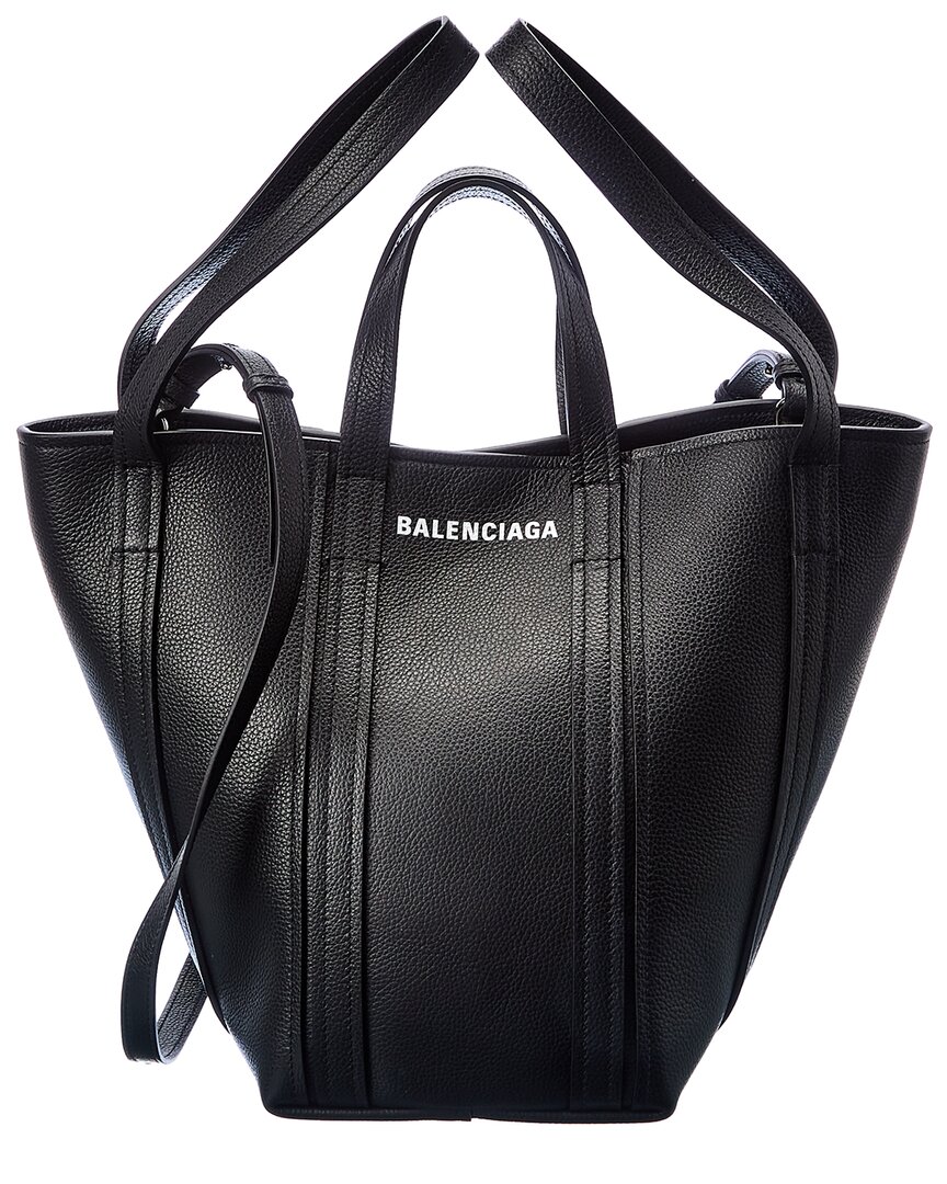 Shop Balenciaga Everyday Small North-south Leather Tote In Black