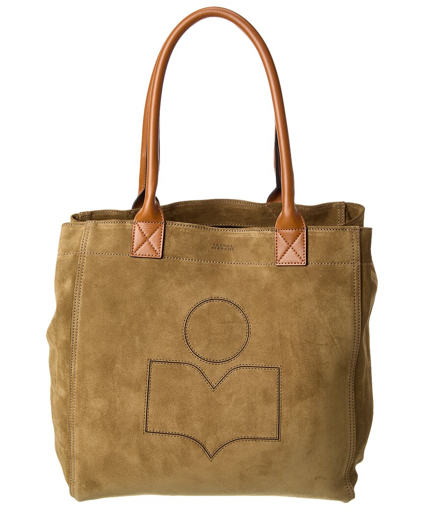 Isabel Marant Yenky Small Suede Tote Bag In Khaki
