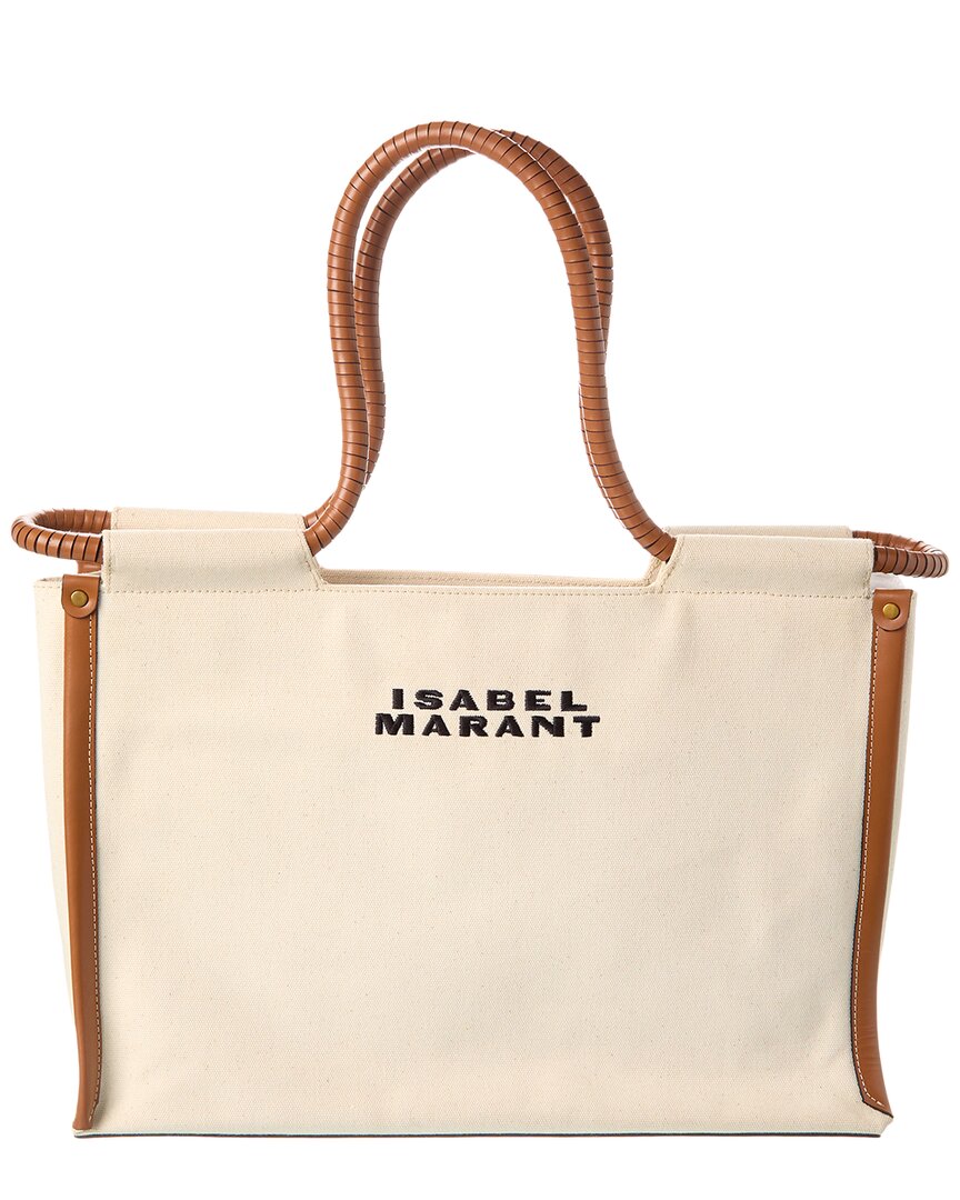 Shop Isabel Marant Toledo Canvas & Leather Tote In Brown