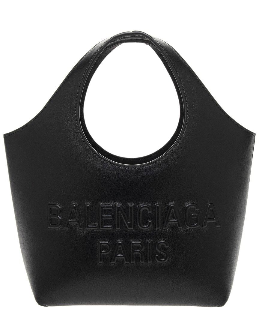 Shop Balenciaga Mary Kate Xs Leather Tote In Black