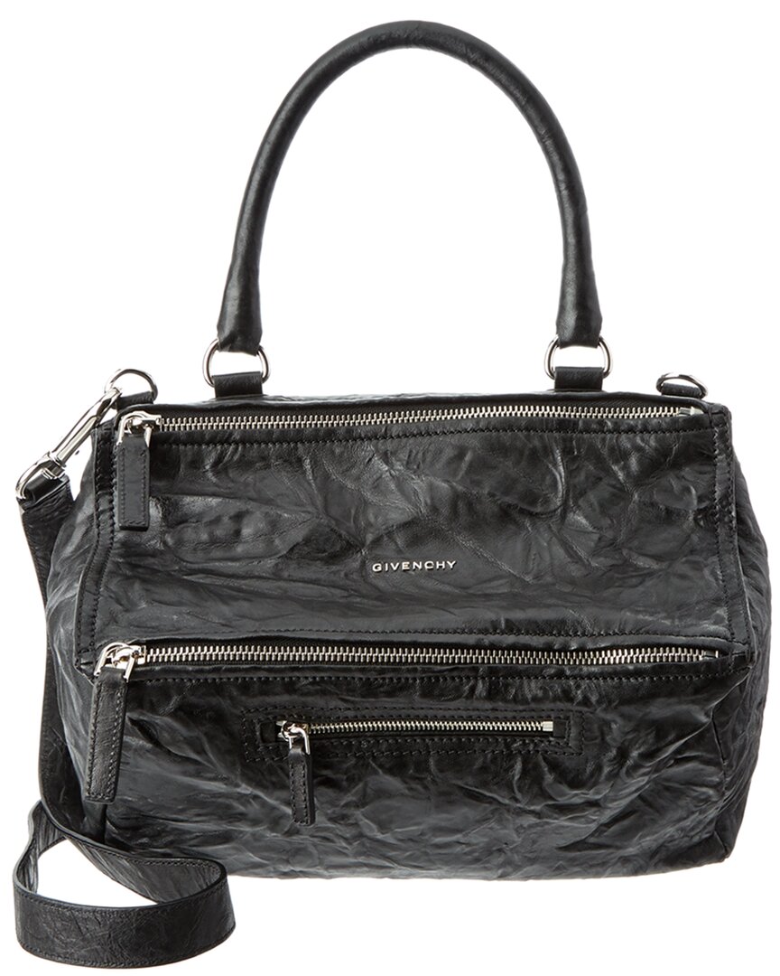 Givenchy Pandora Pepe Medium Leather Shoulder Bag In Black