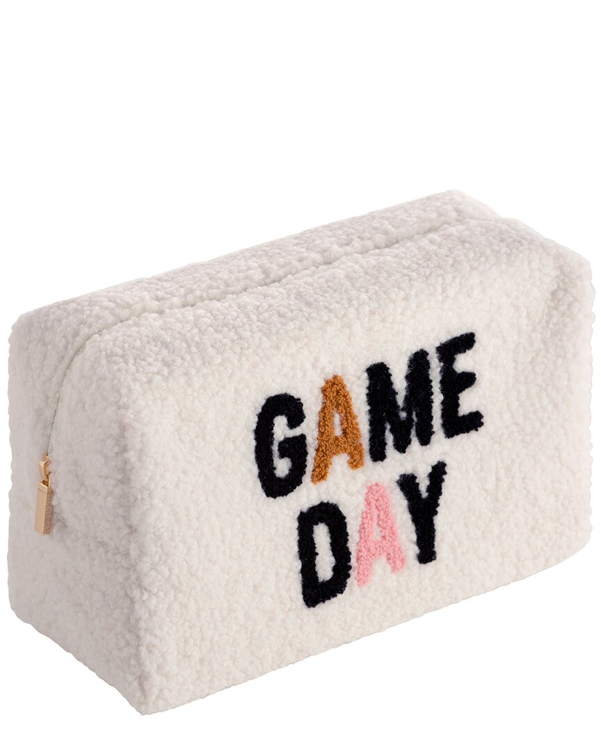 Shiraleah Game Day Sherpa Zip Pouch In White