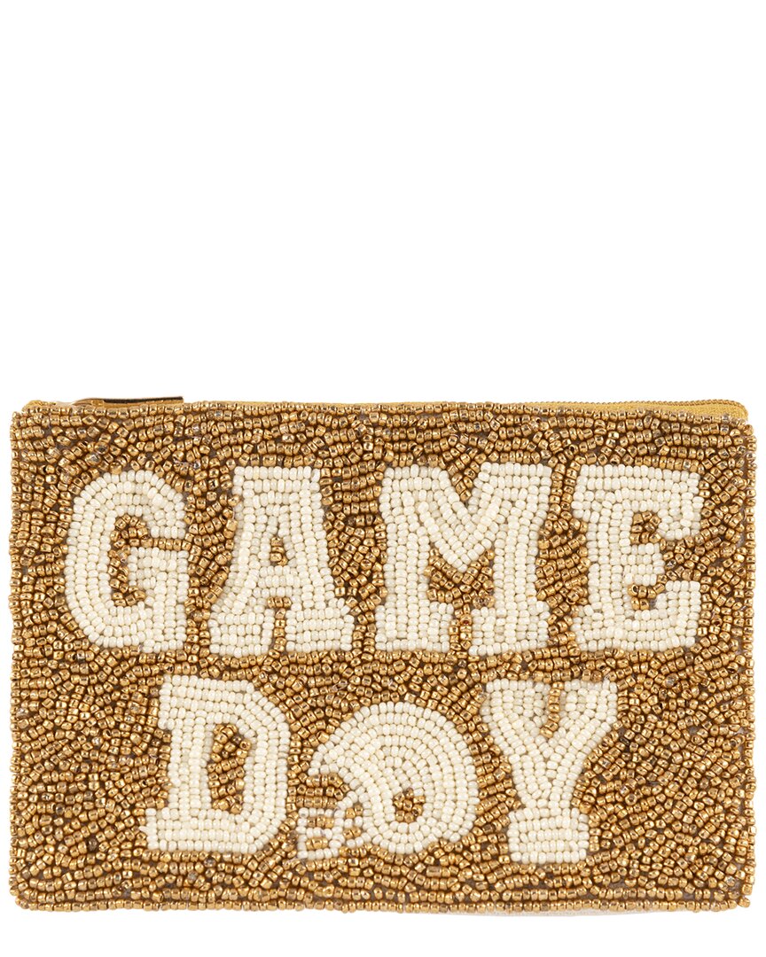 Shiraleah Game Day Beaded Zip Pouch In Gold