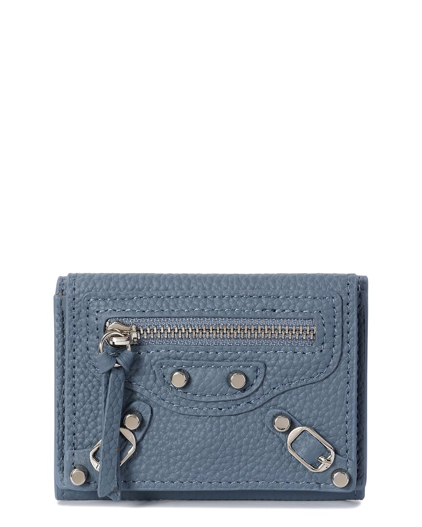 Tiffany & Fred Paris Top-grain Leather Wallet In Blue
