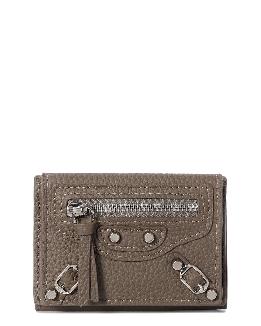 Tiffany & Fred Paris Top-grain Leather Wallet In Grey