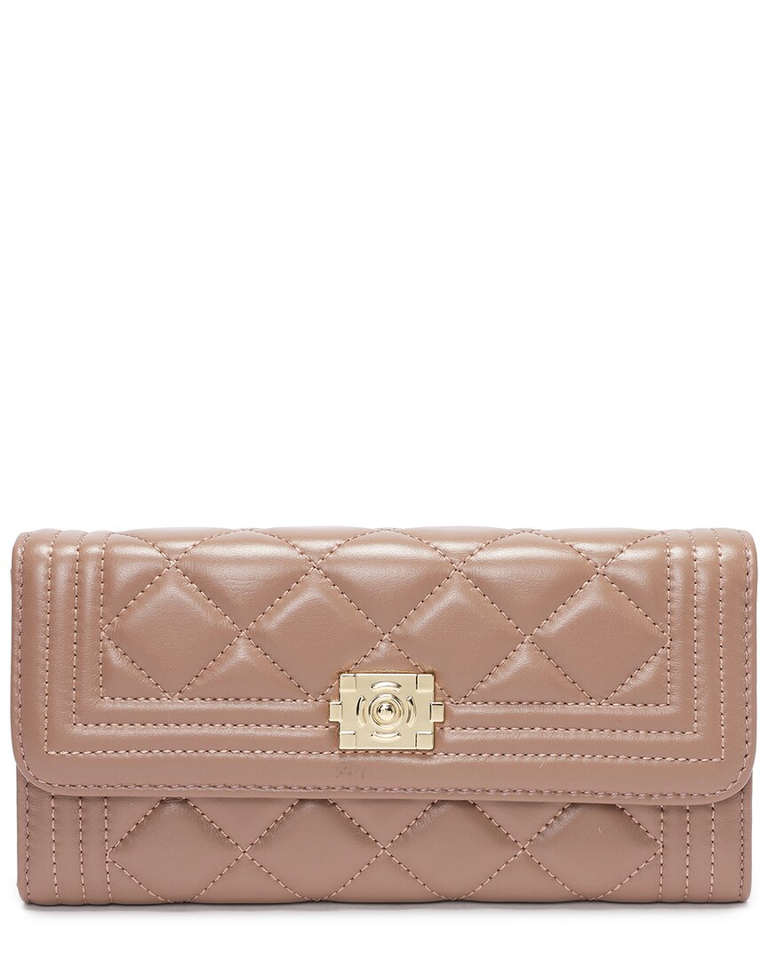 Tiffany & Fred Paris Quilted Leather Wallet In Pink