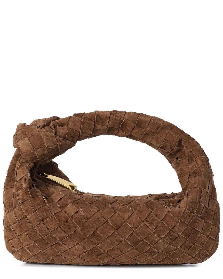 Shop Tiffany & Fred Paris Hand-woven Suede Pouch In Brown