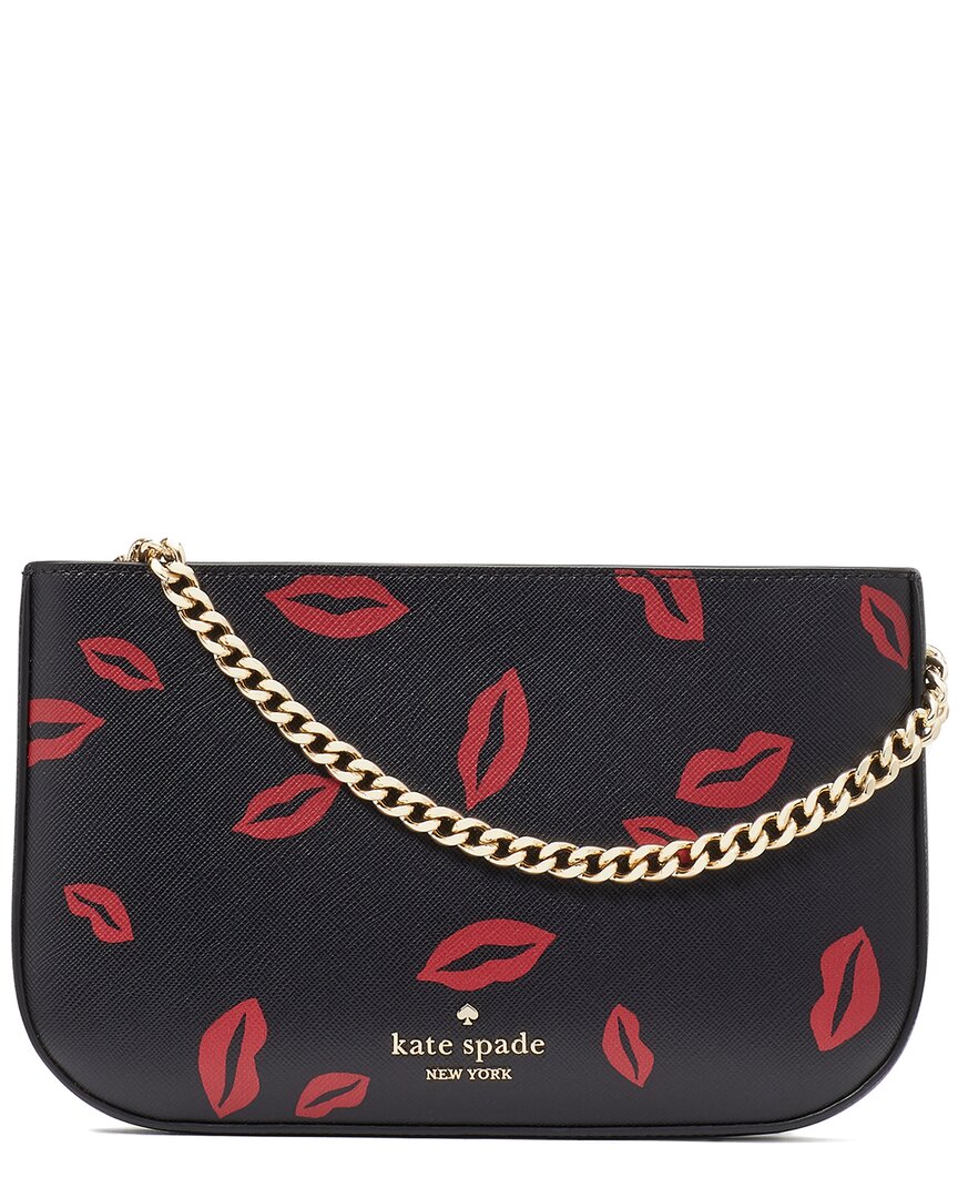 Kate Spade New York Madison Lip Toss Printed Pochette In Black