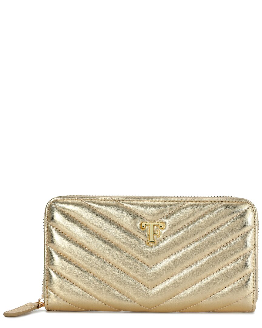 Tiffany & Fred Paris V-shape Quilted Leather Wallet