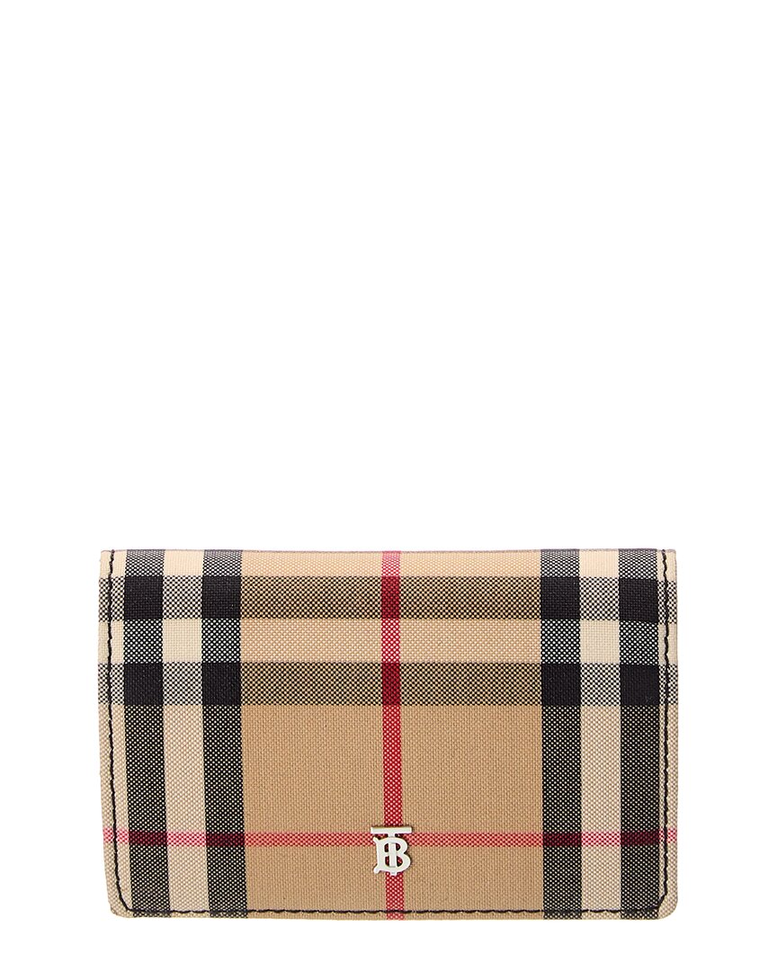 Burberry Jessie Vintage Check & Leather Card Case On Chain (authentic Pre- Owned)