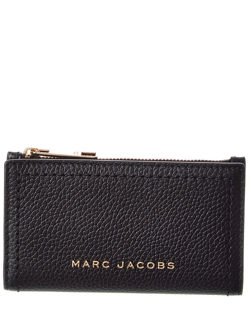 Marc Jacobs Medium Leather Flat Wallet In Black