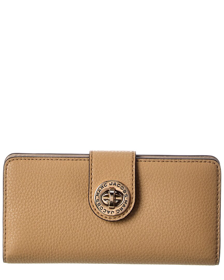 Marc Jacobs Leather Slim Wallet In Brown