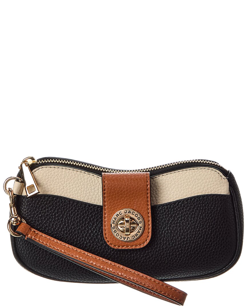 Marc Jacobs Leather Wristlet In Brown