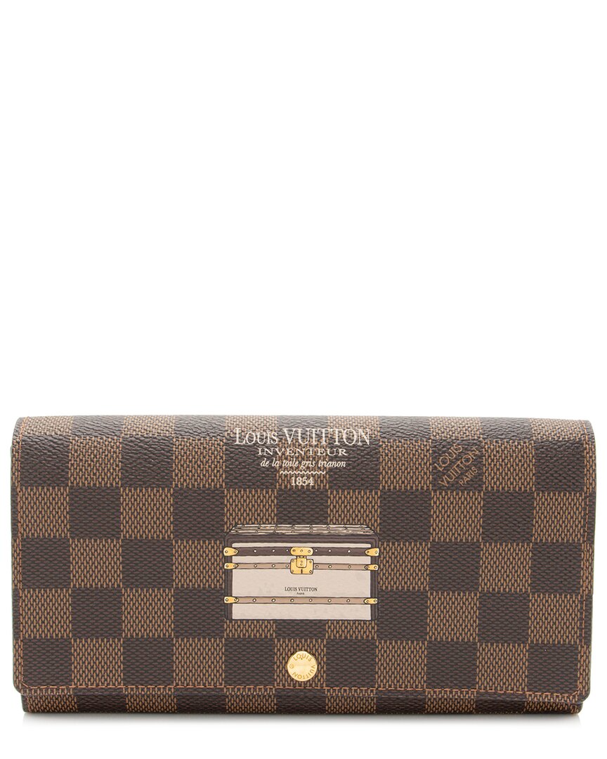 Pre-owned Louis Vuitton Brown Coated Canvas Trunks & Lock Sarah Wallet (authentic Pre-  Loved)