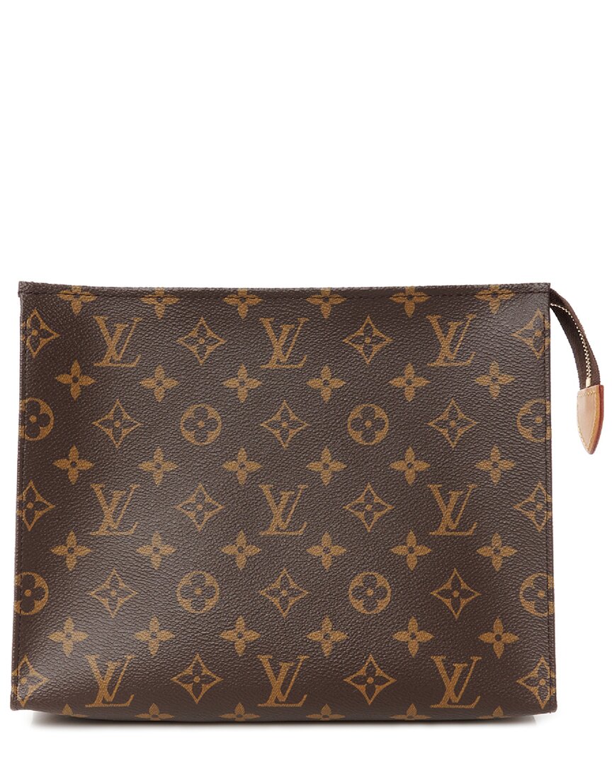 Pre-owned Louis Vuitton Brown Monogram Coated Canvas Toiletry Pouch 26 (authentic Pre-loved)