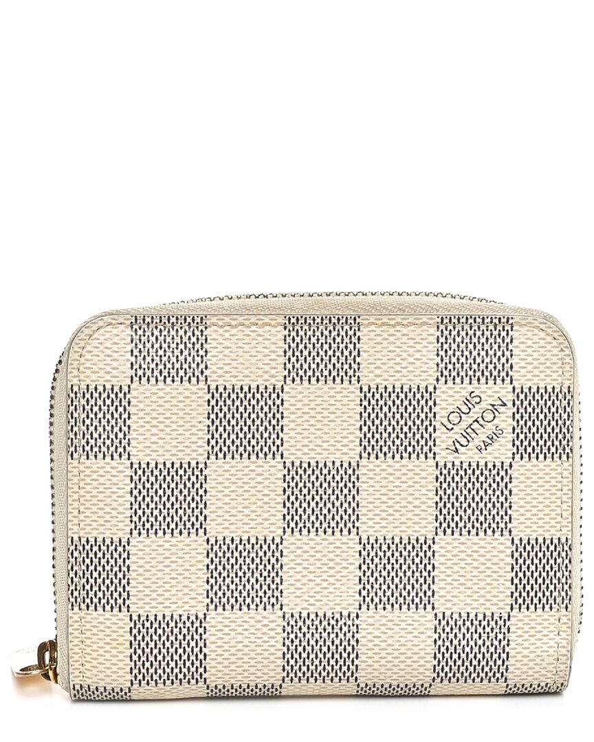 Pre-owned Louis Vuitton White Damier Azur Coated Canvas Zippy Coin Purse (authentic Pre-loved)