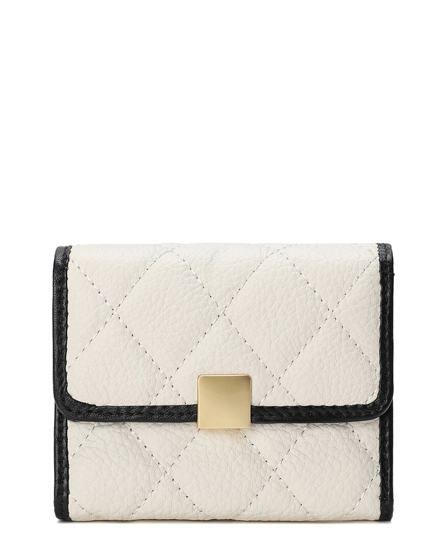 Tiffany & Fred Paris Two-tone Full-grain Quilted Leather Wallet