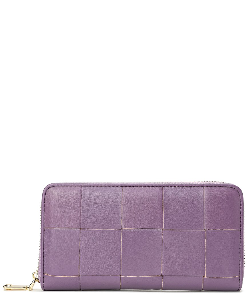 Tiffany & Fred Paris Top-grain Woven Leather Wallet