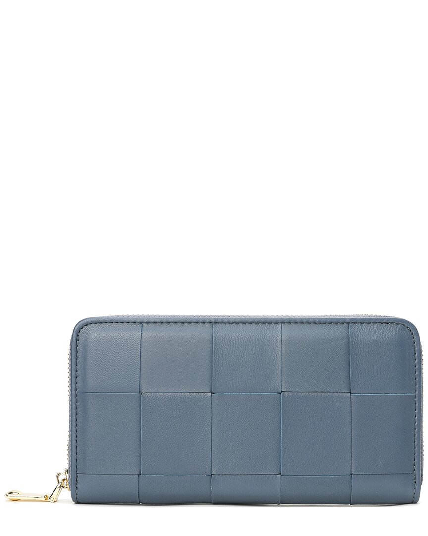 Tiffany & Fred Paris Top-grain Woven Leather Wallet
