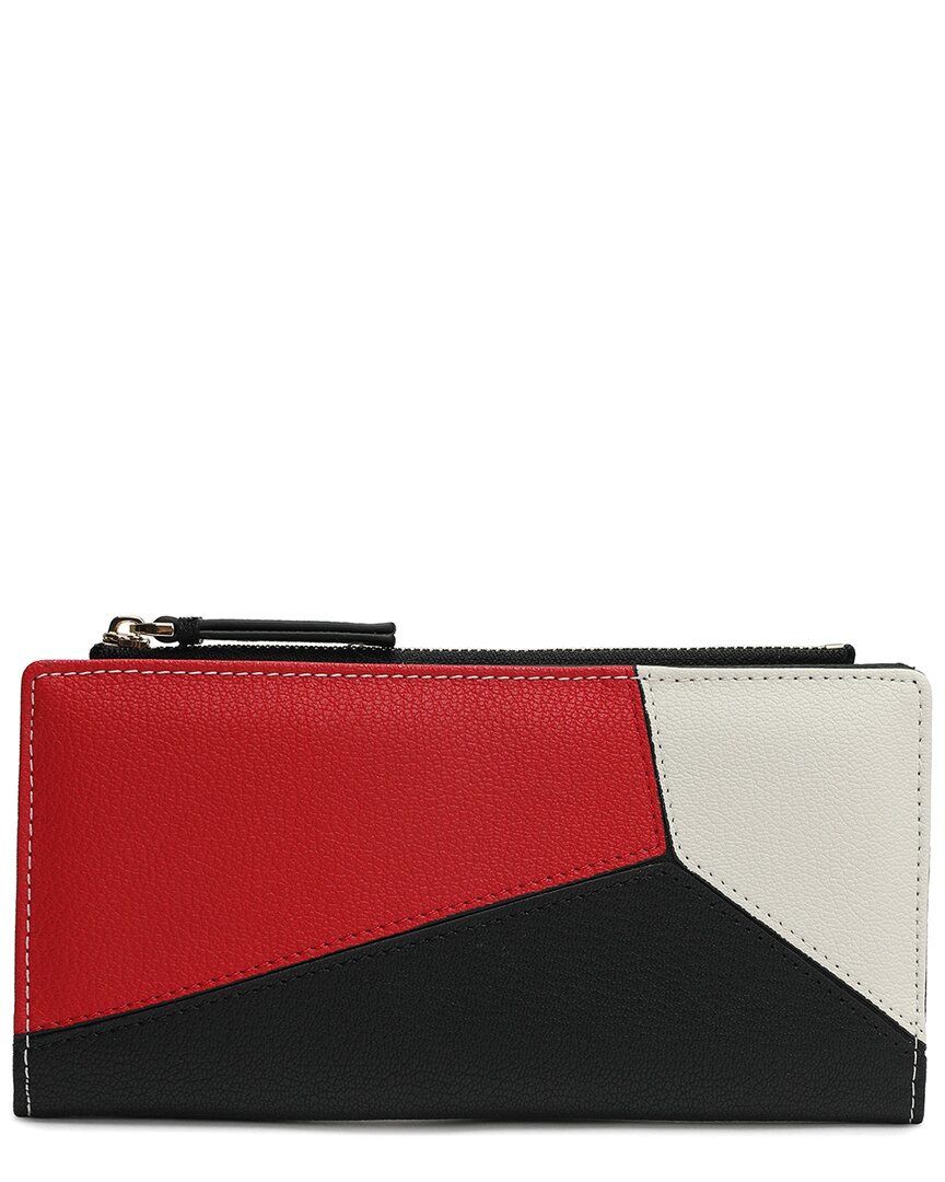 Tiffany & Fred Paris Color-patch Long Leather Wallet