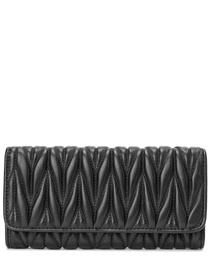 Tiffany & Fred Paris Pleated Leather Wallet