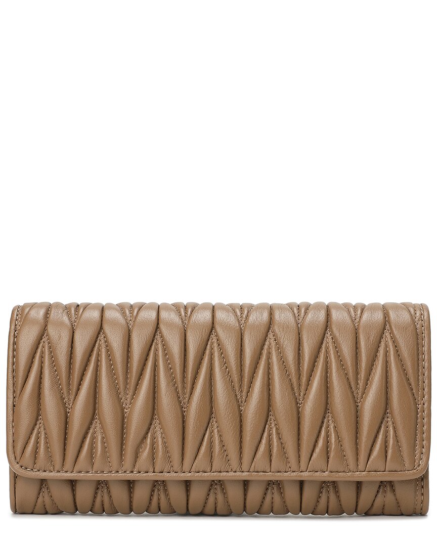 Tiffany & Fred Paris Pleated Leather Wallet