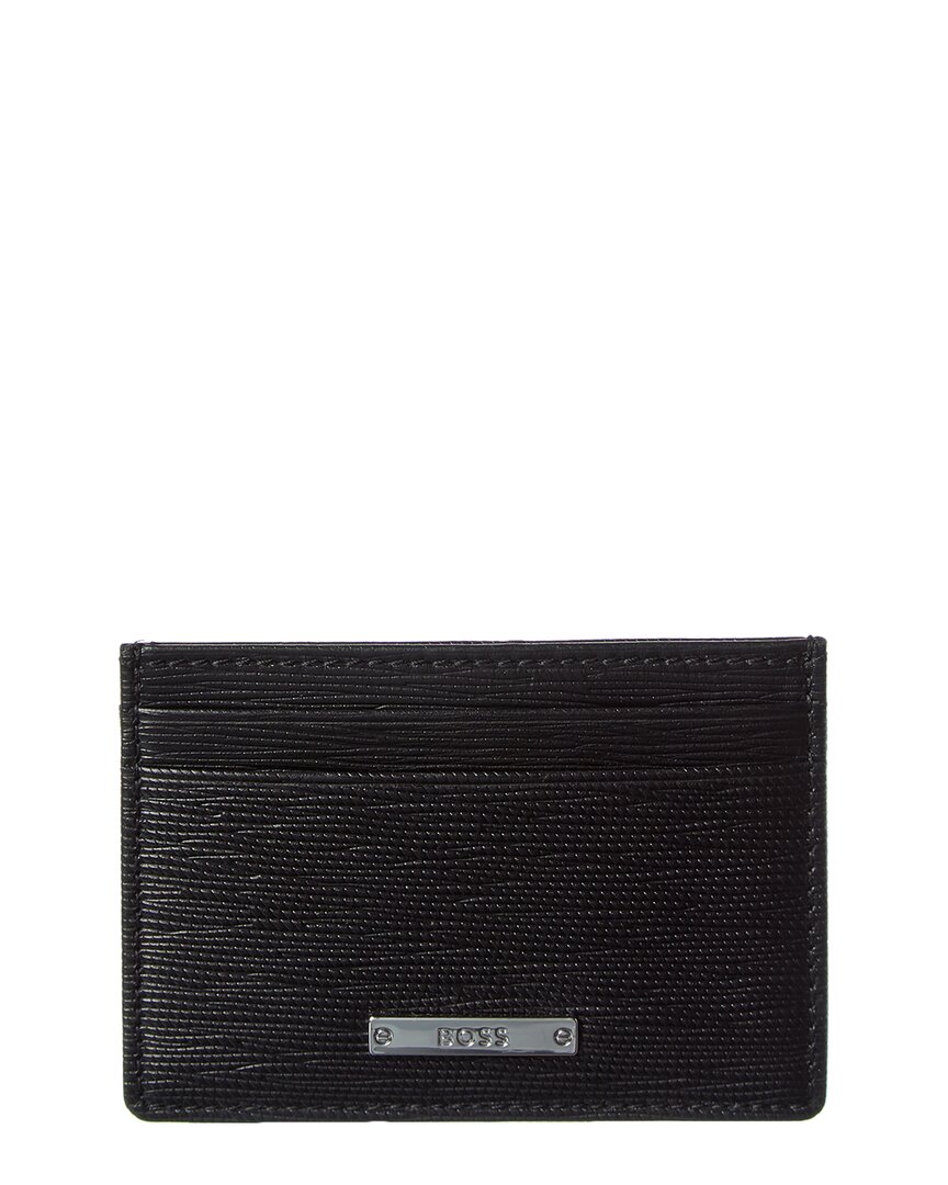 Hugo Boss Gallery Leather Card Case In Black
