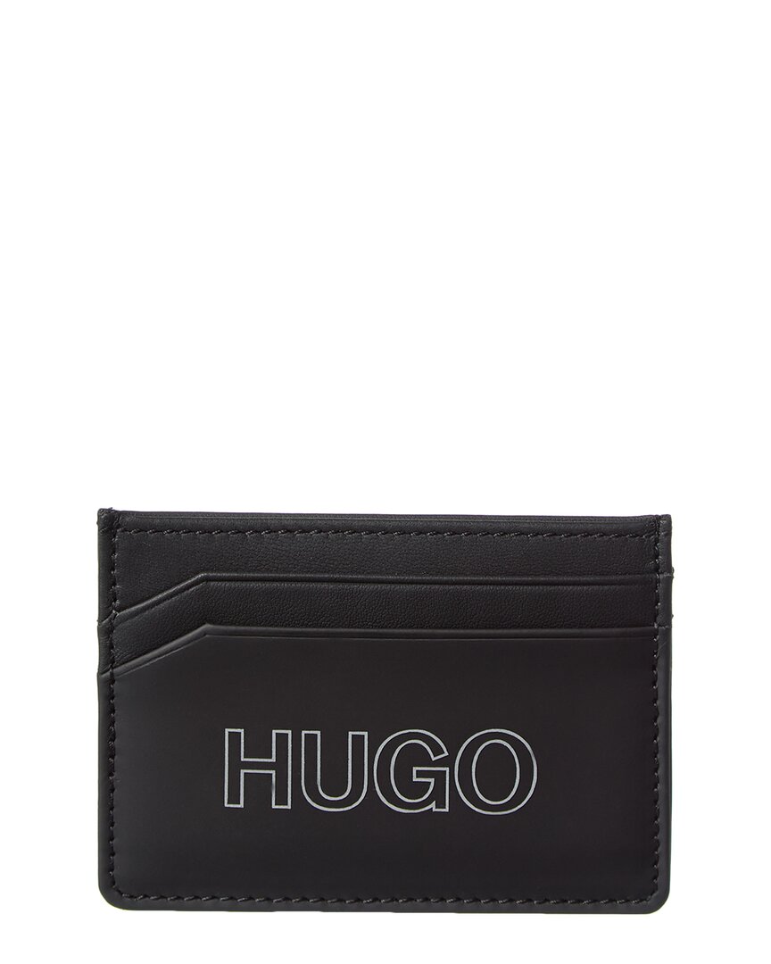 Hugo Boss Acron Leather Card Holder In Black