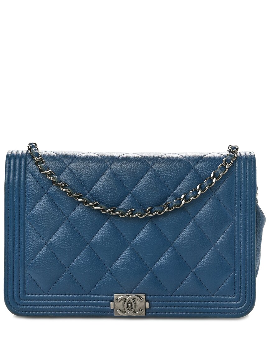 CHANEL Pre-owned Boy Quilted Leather Wallet On Chain