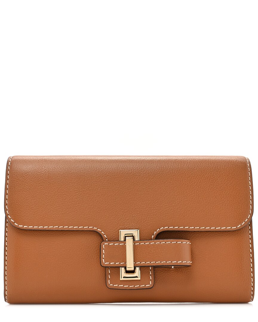 Delvaux Vegetal Grained Calfskin Leather Simplissime Wallet (authentic Pre-loved)