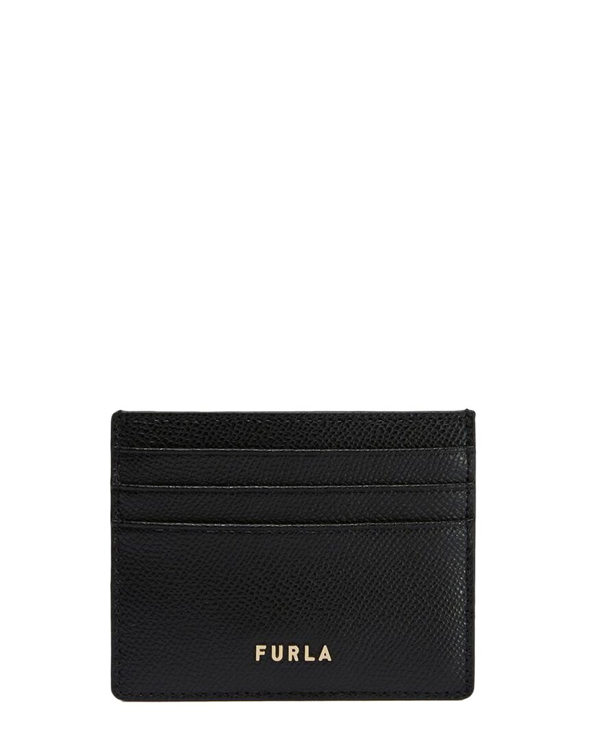 Furla Classic Leather Card Case In Black