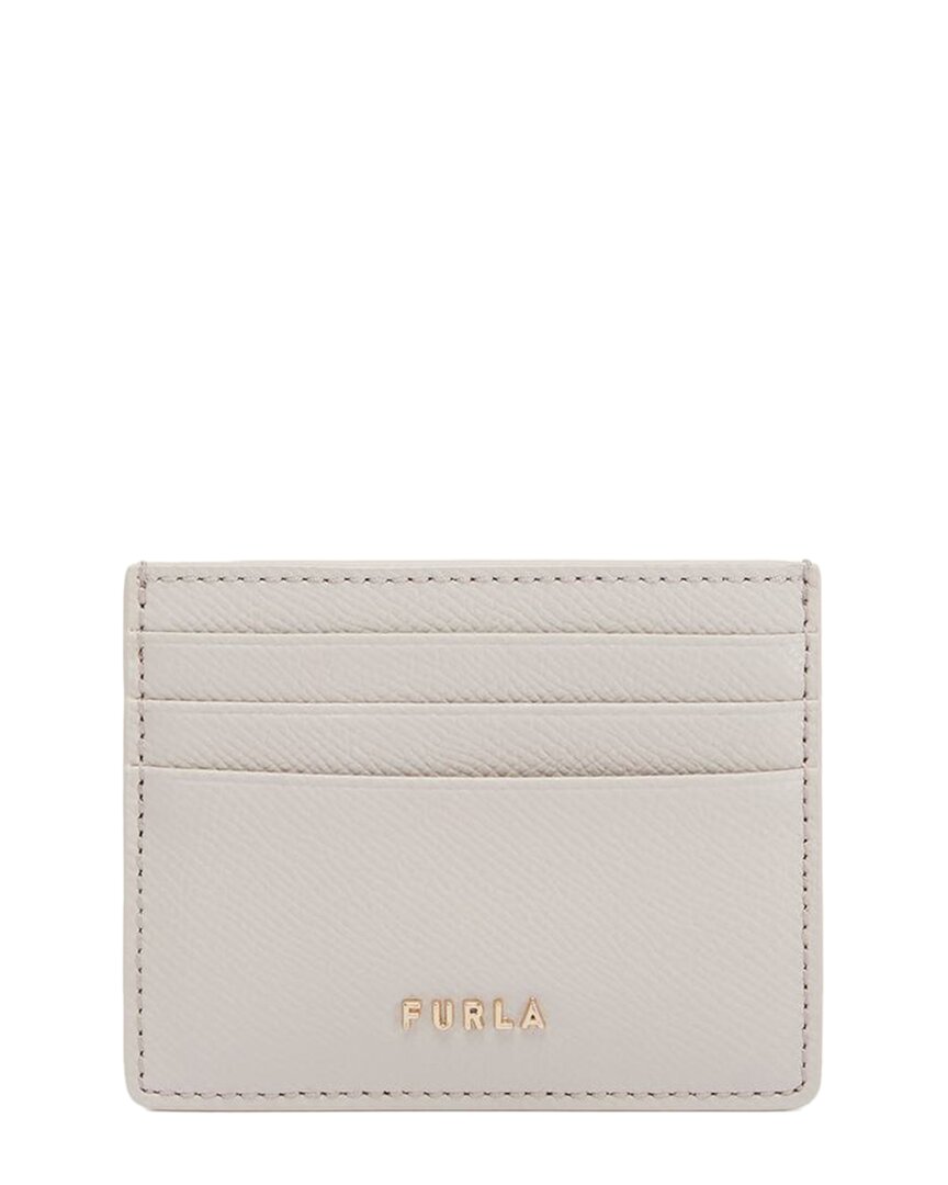 Furla Classic Leather Card Case In White