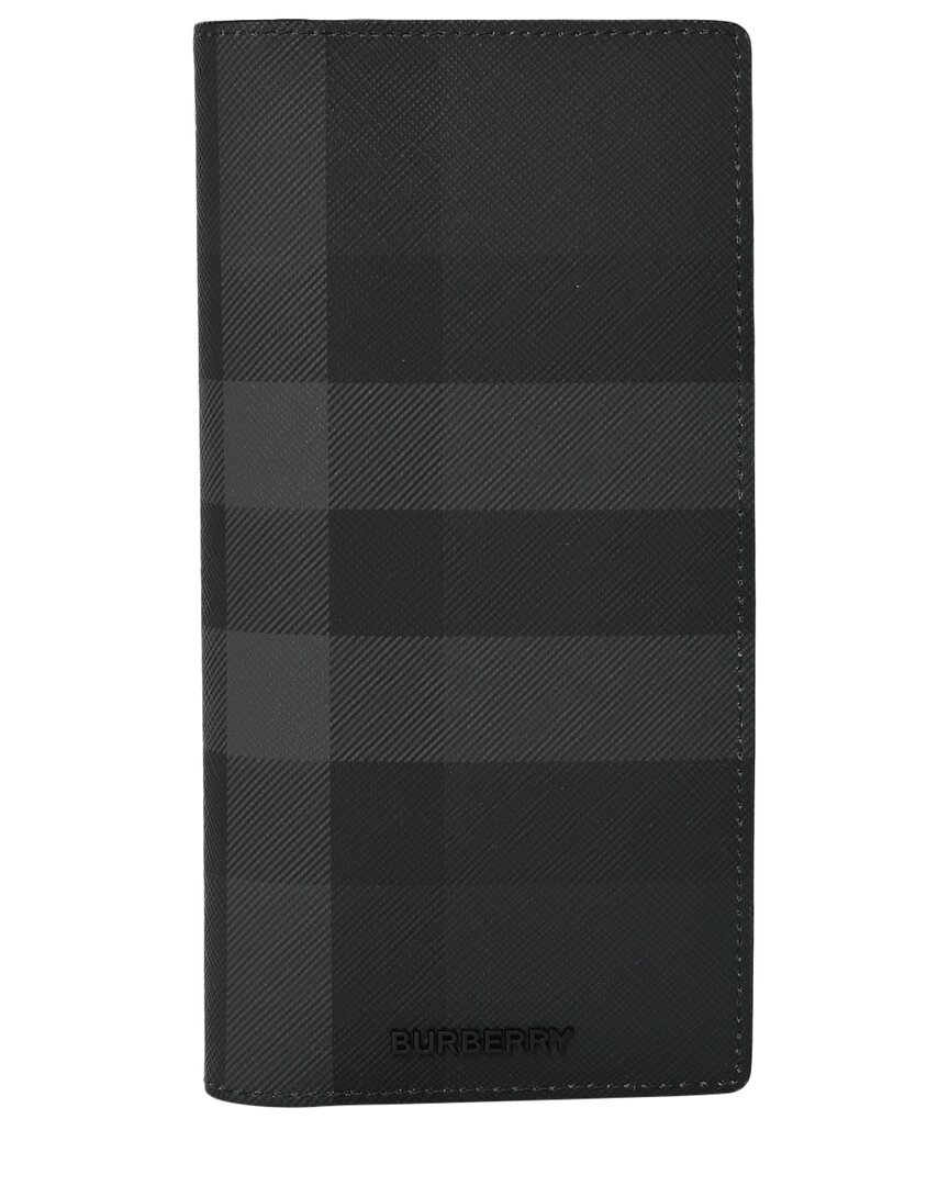 Burberry Charcoal Calfskin Coated Canvas Check Continental Wallet (authentic  Pre-loved)