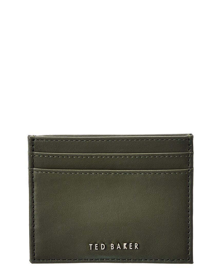 Ted Baker Garcina Leather Card Holder In Green
