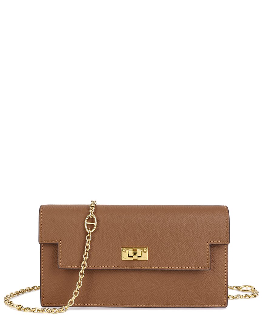 Tiffany & Fred Paris Grained Leather Wallet In Brown