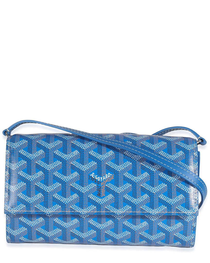 Pre-owned Goyard Blue Coated Ine Canvas Varenne Continental Wallet (authentic Pre-loved)