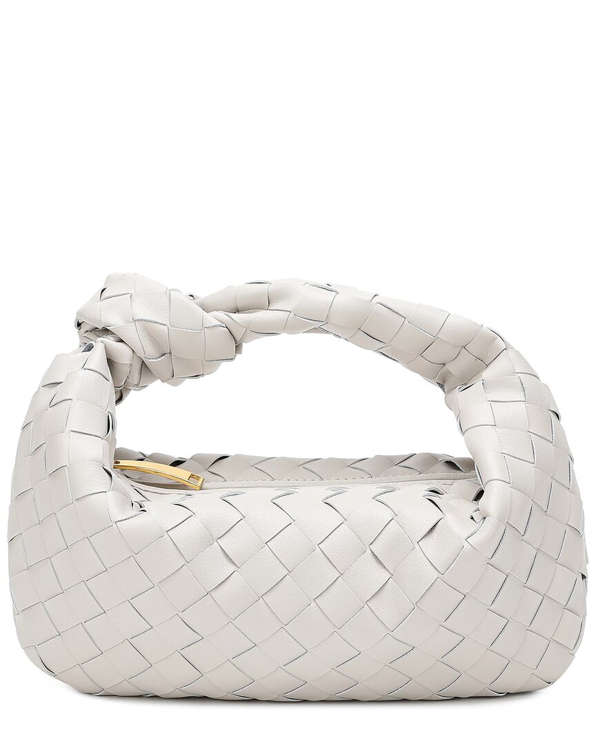 Tiffany & Fred Paris Woven Leather Pouch In White