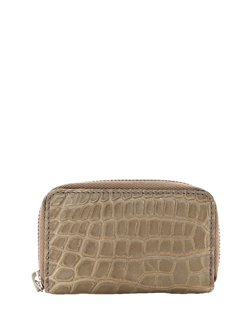 Gucci Beige Leather Zip Around Card Case (authentic Pre-loved)