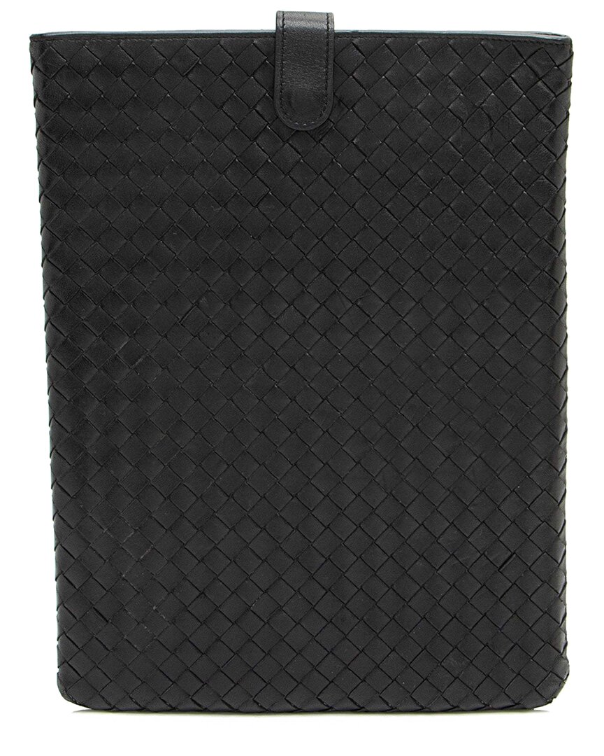 Bottega Veneta Black Intrecciato Leather A Ipad Case (authentic Pre-loved) In Black
