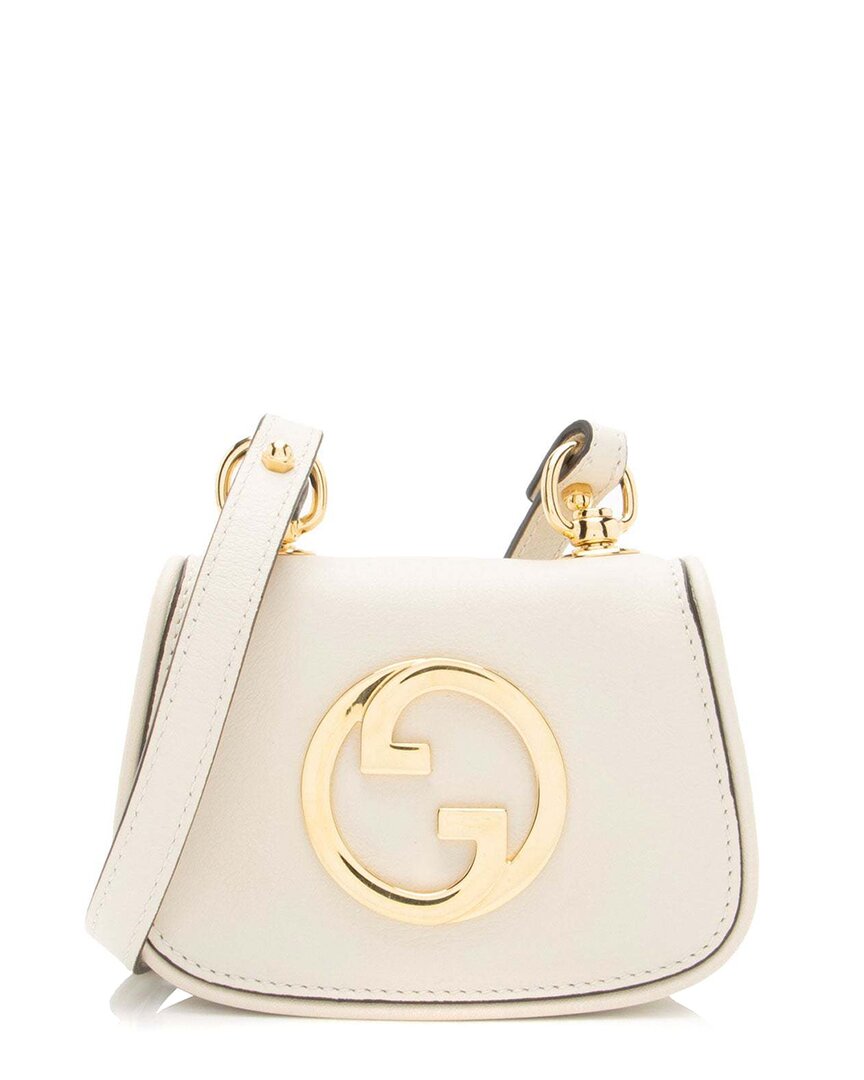 Gucci White Leather Blondie Card Case On Strap (authentic Pre-loved)
