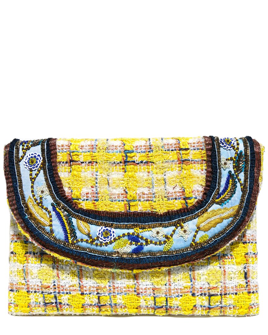 Simitri Tweed Envelope Wallet In Yellow