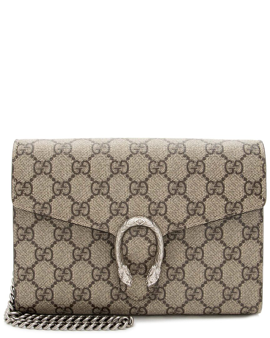 Gucci Brown Gg Supreme Canvas Dionysus Chain Wallet (authentic Pre-loved)