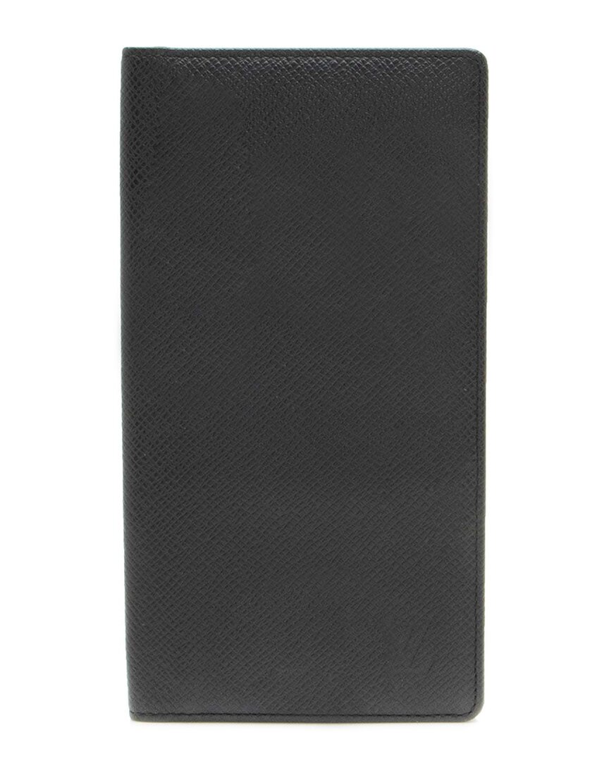 Pre-owned Louis Vuitton Black Taiga Porte Valeurs Organizer Wallet (authentic Pre-loved)