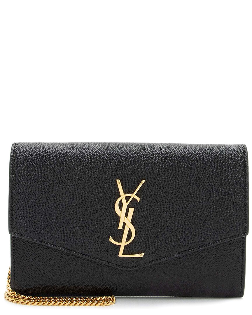 Saint Laurent Black Leather Monogram Uptown Chain Wallet (authentic Pre-loved)