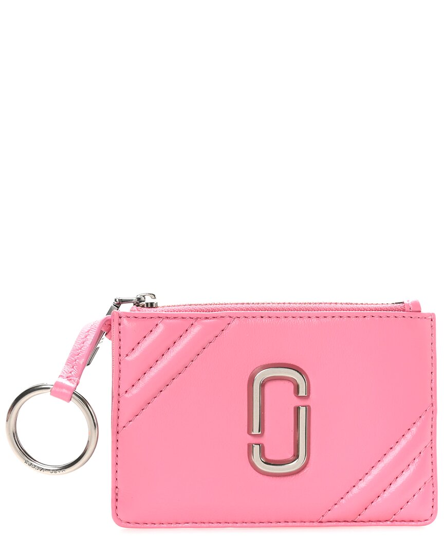 Marc Jacobs Morning Glory Calfskin Leather Glam Shot Top Zip Multi Wallet (authentic Pre-loved) In Pink