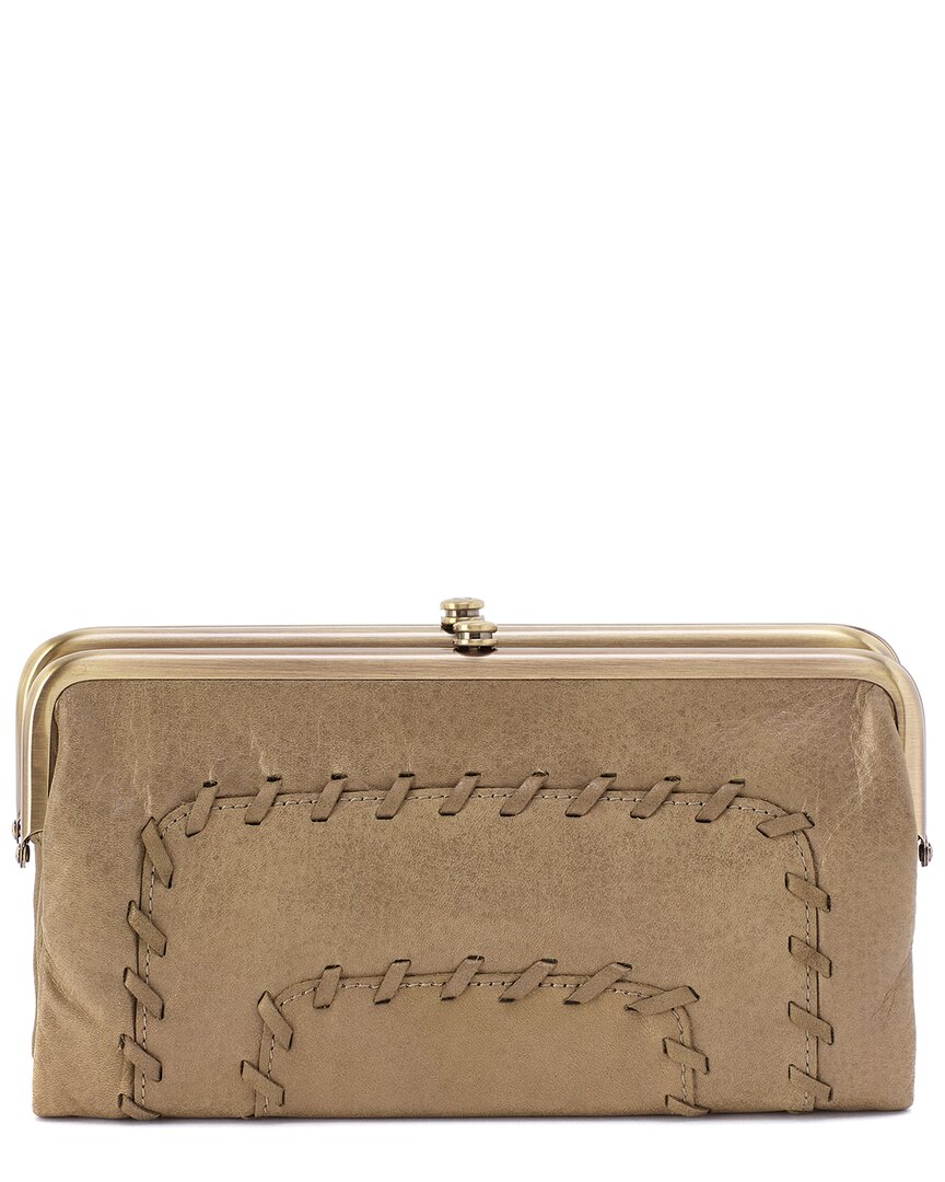 Hobo Lauren Leather Clutch Wallet In Green