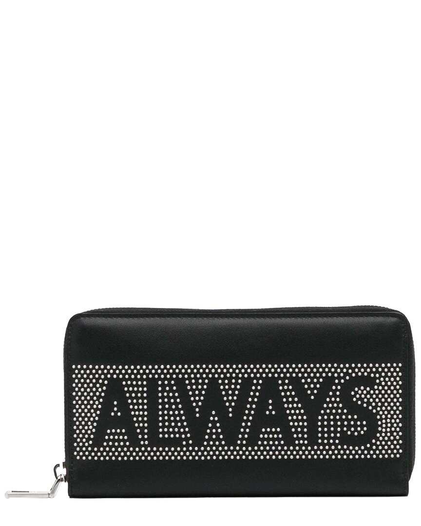 Valentino Black Leather Studded Zip Around Wallet (authentic Pre-loved)