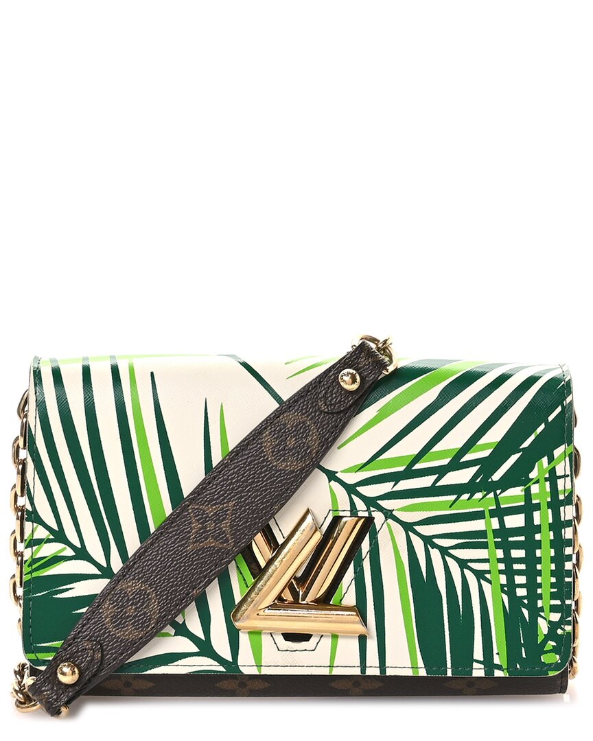 Pre-owned Louis Vuitton White Monogram Coated Canvas Palm Twist Chain Wallet (authentic Pre-loved)