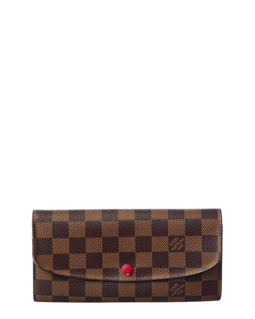 Pre-owned Louis Vuitton Brown Damier Ebene Canvas Sarah Wallet (authentic Pre-loved)