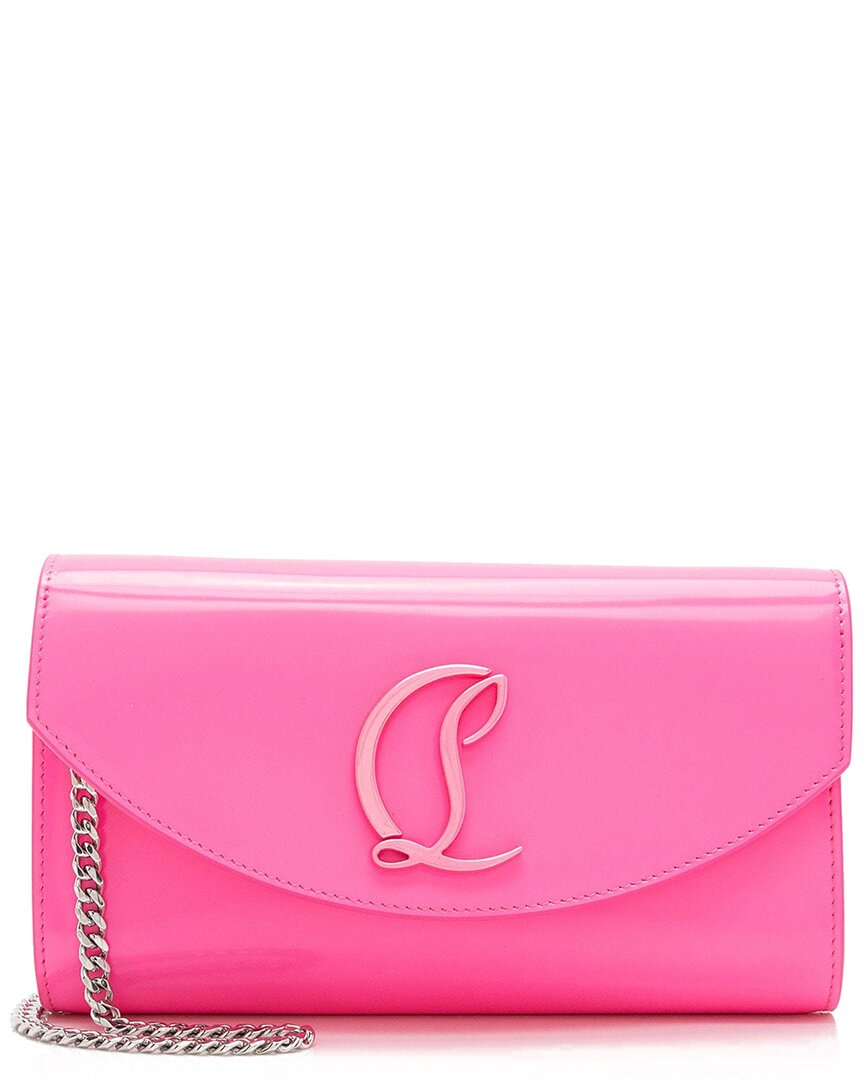 Christian Louboutin Pink Patent Leather Loubi154 Chain Wallet (authentic Pre-  Loved)